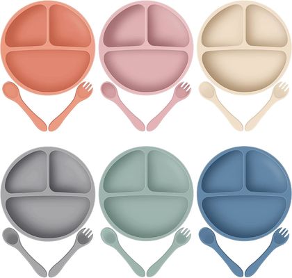 Хорошая цена. Плита всасывания силикона детей Oilproof установила Microwaveable многоразовое онлайн