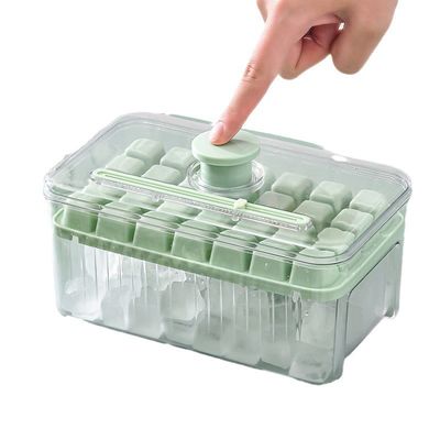 Хорошая цена. Морозильник пищевой класс Ice Cube Tray с крышкой и контейнером BPA Free Силиконовый Ice Cube Trays Формы онлайн