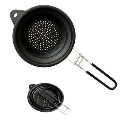 Хорошая цена. Без BPA Силиконовый складной коландер с ручкой Новые кухонные принадлежности Фитенера Фитенера Идеально подходит для слива фруктов онлайн