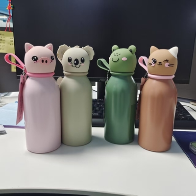Хорошая цена. Eco-Friendly Stainless Steel Water Bottle with Animal Head Lid for Kids онлайн