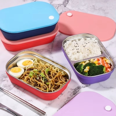 Хорошая цена. BPA-Free Stainless Steel Bento Box for Kids with Silicone Sleeve онлайн